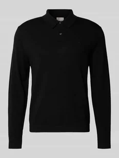 Sweter z dzianiny z kołnierzykiem polo - Swetry męskie - miniaturka - grafika 1