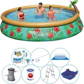 Baseny ogrodowe - Basen Super Deal - Bestway Fast Set Tropical Blumen 457x84 cm - Rund - miniaturka - grafika 1