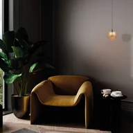 Lampy sufitowe - Mantra Iluminación Lampa wisząca LED Roller, kolor złoty, regulowana, szklany klosz - miniaturka - grafika 1