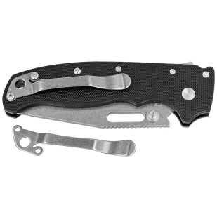 Nóż składany Demko AD20.5 Clip Point Black Peel Ply G10, Stonewashed D2 by Andrew Demko (205-D2-BLKPPG10-CP) - Noże - miniaturka - grafika 7