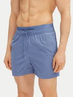 Kąpielówki męskie - Calvin Klein Swimwear Szorty kąpielowe KM0KM01104 Niebieski Regular Fit - miniaturka - grafika 1
