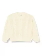 Swetry damskie - Wrangler Damski sweter z okrągłym dekoltem, Worn White, S - miniaturka - grafika 1