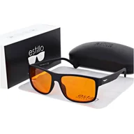 Okulary korekcyjne, oprawki, szkła - Męskie okulary do komputera blokujące w 100% niebieskie światło LEPSZY SEN EST-120B - miniaturka - grafika 1