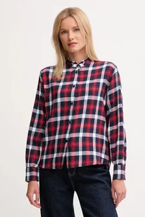 Pepe Jeans koszula bawełniana damska kolor bordowy regular ze stójką PL3051311 - Koszule damskie - miniaturka - grafika 1