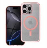 Etui i futerały do telefonów - Futerał CLEAR MAG COVER z ochroną aparatu kompatybilny z MagSafe do IPHONE 15 Pro pink glitter - miniaturka - grafika 1