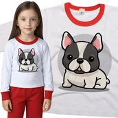 Piżamy dla dziewczynek - Piżama dziecięca Słodki Buldog Buldożek Francuski 98/104 - VoloDonum - miniaturka - grafika 1