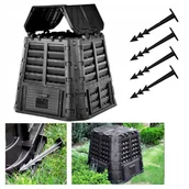 Kompostowniki - Kompostownik Jedno Komorowy Modułowy Ogrodowy Całoroczny 480L Jakość +Kotwy - miniaturka - grafika 1