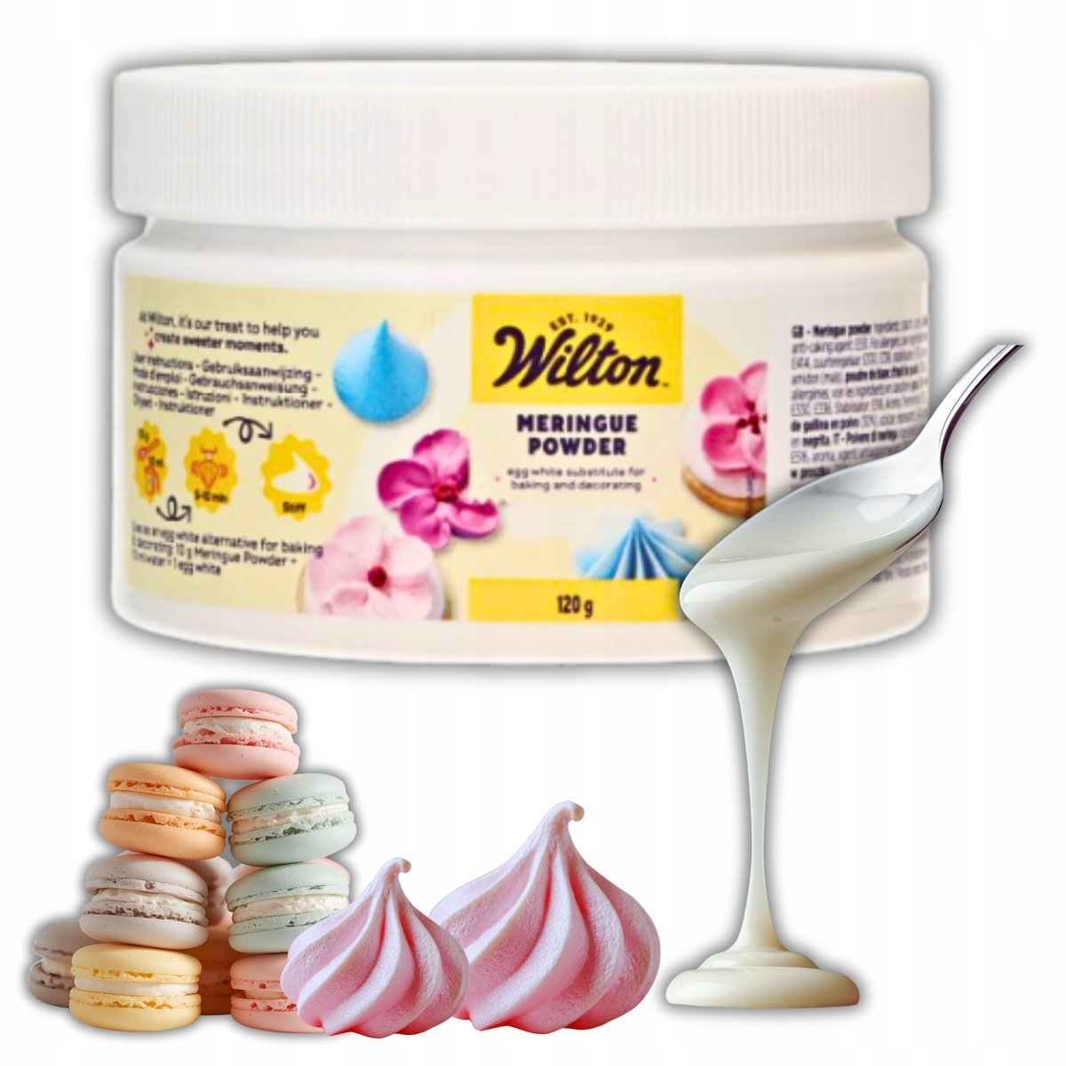 Proszek bezowy menrigue powder Wilton białko do lukru królewskiego bez 120g