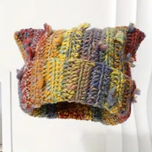 Inne - TEMU Modna Czapka z Dzianiny w Stylu Popcorn, Uliczny Styl z Wiązanym Odcinkiem i Barwioną Teksturowaną Czapką - miniaturka - grafika 1