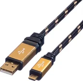 Kable USB - Kabel USB Roline ROLINE GOLD USB2.0 Cable A-MicroB. M/M. 1.8m - miniaturka - grafika 1