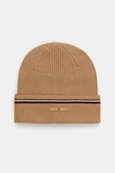 Czapki męskie - Tommy Hilfiger czapka z dodatkiem wełny kolor brązowy AM0AM13587 - miniaturka - grafika 1