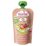 Desery dla dzieci - Fruchtbar Owsianka Bio w tubce, truskawka, banan, napój owsiany, po 6 miesiącu, 120 g - miniaturka - grafika 1