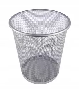 Kosz Metalowy Z Siatki Biurowy 10 Litrów SREBRNY - Kosze na śmieci - miniaturka - grafika 1