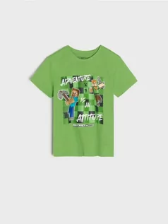 Koszulki dla chłopców - Sinsay - Koszulka Minecraft - zielony - grafika 1