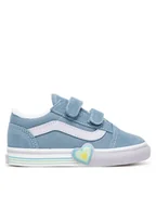 Buty dla dziewczynek - Vans Tenisówki Old Skool V Heart VN000D4SCFL1 Niebieski - miniaturka - grafika 1