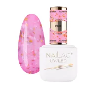 Lakiery hybrydowe - NAILAC GLAMMY BASE BAZA KAUCZUKOWA PINK 7ML - miniaturka - grafika 1