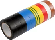 Taśmy izolacyjne i naprawcze - Vorel Taśma izolacyjna pvc 15mm x 10 m, mix, kpl. 10szt 75012 - miniaturka - grafika 1