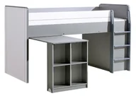 Łóżka dla dzieci i młodzieży - Łóżko piętrowe 90x200 z biurkiem Gumi G15 Biały/Antracyt - miniaturka - grafika 1