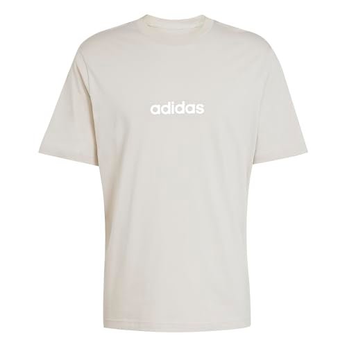 adidas Mężczyźni ESSENTIALS LINEAR SINGLE JERSEY TEE, wonder alumina/white, XL