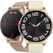 Smartwatch - Smartwatch damski polskie menu Ekg Glukoza Ciśnienie rozmowy Amoled 2paski JG Smart - miniaturka - grafika 1