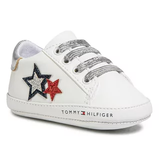 Półbuty damskie - Tommy Hilfiger Półbuty Lace Up T0A4-30594-0886 White/Blue/red Y003 - grafika 1