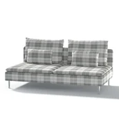 Pokrowce na meble - Dekoria pl pl Pokrowiec na moduł Söderhamn 3-osobowy krata szaro-biała 186 x 99 x 83 cm Edinburgh 1006-115-79 - miniaturka - grafika 1