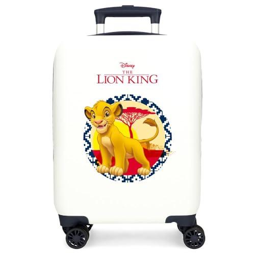 Joumma Disney Król Lew walizka kabinowa biała 33 x 50 x 20 cm sztywne zapięcie szyfrowe ABS boczne zapięcie szyfrowe 28,4 kg 2 kg 4 koła podwójny bagaż ręczny, biała, walizka kabinowa