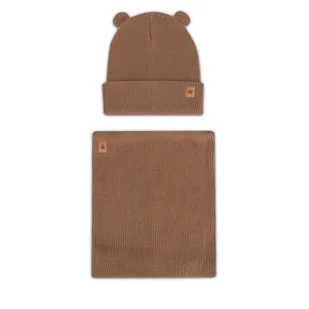 Komplet czapka i komin Action Boy 8KF-001-AW24 Brązowy - Czapki dla dzieci - miniaturka - grafika 1