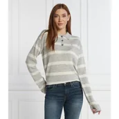 Swetry damskie - Tommy Hilfiger Wełniany sweter SOFT WOOL POLO-NK SWEATER | Regular Fit - miniaturka - grafika 1