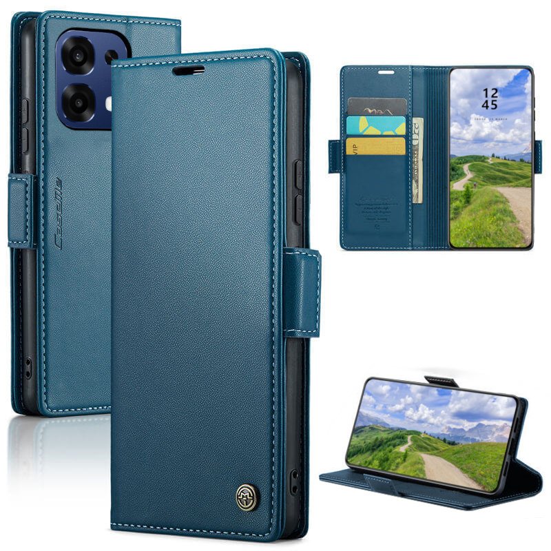 Etui do Oppo A6 Pro 5G PORTFELOWE SKÓRZANE Z BLOKOWANIEM RFID