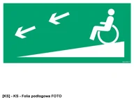 Tablice BHP - SIGNPROJECT AC079 - Droga ewakuacyjna dla niepełnosprawnych lewostronna 600x300 - miniaturka - grafika 1