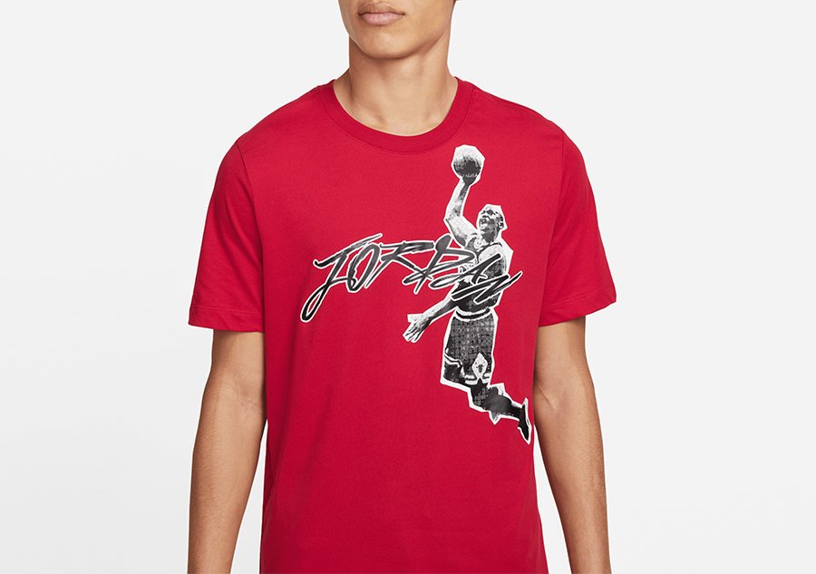 Nike Air Jordan Dri-Fit Graphic Crew Tee Gym Red
