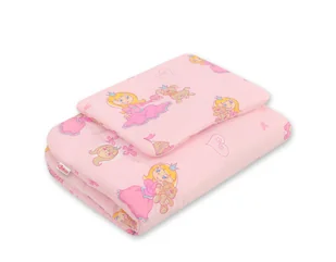 Komplet pościeli dla niemowląt z wypełnieniem 2-cz 75x100cm NEWBORN - księżniczki różowe - Pościel dla dzieci - miniaturka - grafika 1