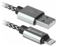 Kable USB - Defender USB-LIGHTNING 1,0m 2.1A Biały - miniaturka - grafika 1
