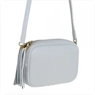 Torebki damskie - Elegancka skórzana listonoszka biała M - miniaturka - grafika 1