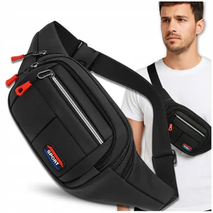 Czarna Nerka Biodrowa Sportowa Biodrówka Damska Męska Saszetka Mocna - Nerki - miniaturka - grafika 1