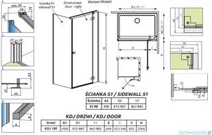 Radaway Essenza Black Kdj kabina 100x90cm prawa szkło przejrzyste 1385040-54-01R/1384050-01-01 - Kabiny prysznicowe - miniaturka - grafika 2