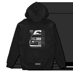 Bluza z kapturem przód BMW E30 czarna-S - Odzież do sportów motorowych - miniaturka - grafika 1