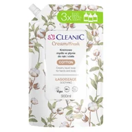 Mydła - Cleanic Cream & Fresh Cotton, łagodzące kremowe mydło w płynie do rąk i ciała, 900 ml - miniaturka - grafika 1