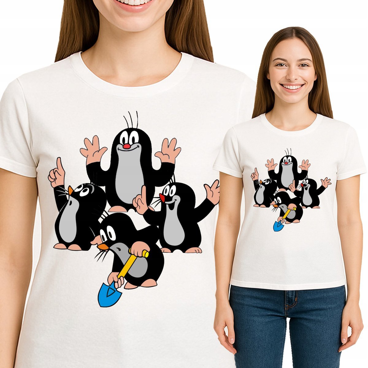 KRECIK ŚMIESZNA KOSZULKA DAMSKA Z NADRUKIEM AHOJ KRTEK PREZENT XXL 3534