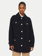 Płaszcze damskie - Tommy Hilfiger Płaszcz wełniany WW0WW43762 Granatowy Regular Fit - miniaturka - grafika 1