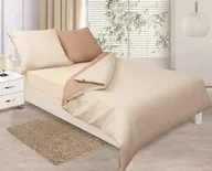 Pościel - Matex Pościel satynowa 140x200 Double Face beżowa kremowa 16+02 dwustronna - miniaturka - grafika 1