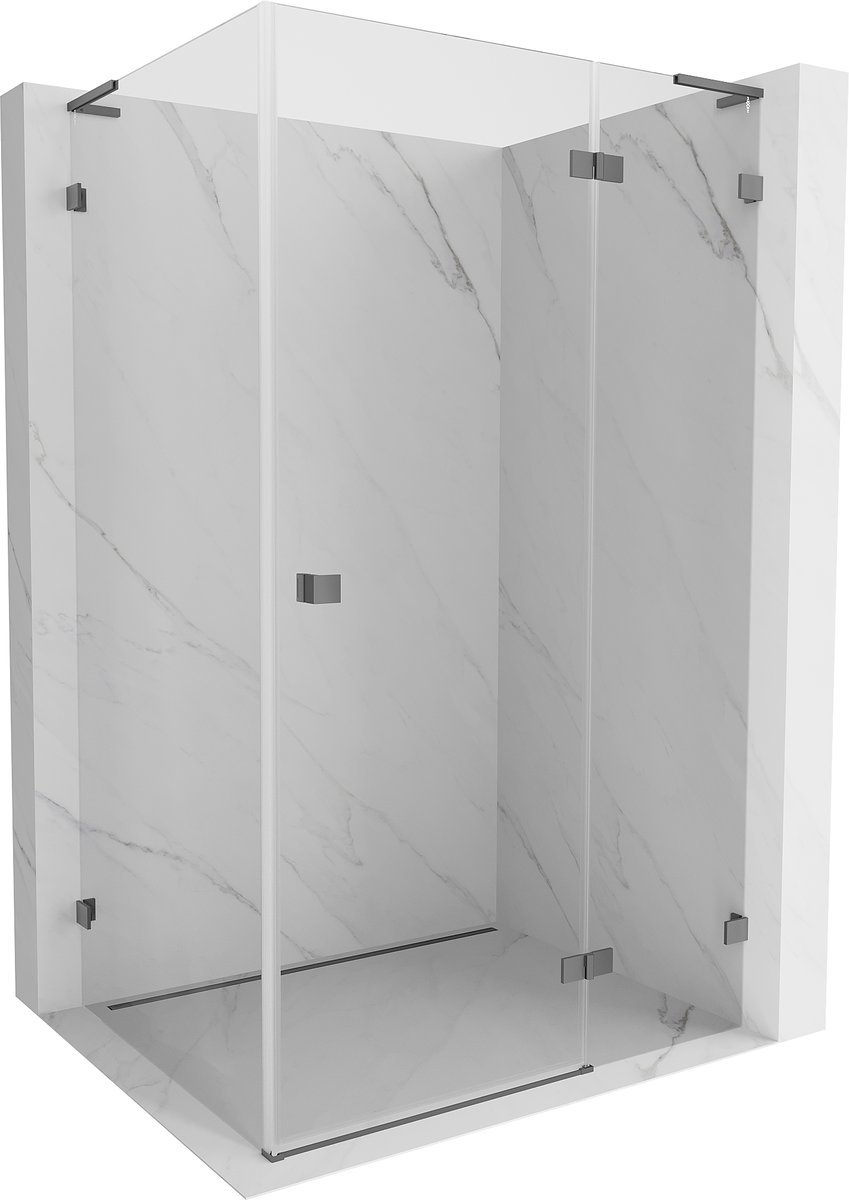 Mexen Lunar L kabina prysznicowa uchylna prawa 70 x 90 cm, transparent, gun metal - 834L-070-090-95-00-P