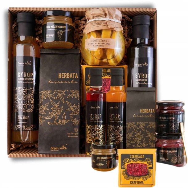Kosz Prezentowy Zestaw Herbata Cytryny Syropy Duży Prezent Na Urodziny Box