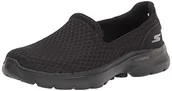 Trampki damskie - Skechers Damskie trampki Go Walk 6 Big Splash, Czarne wykończenie tekstylne, 37.5 EU - miniaturka - grafika 1