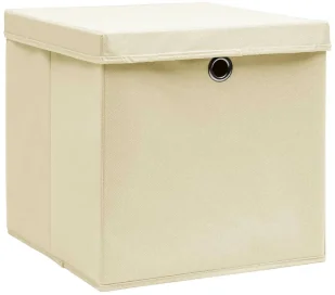 Zestaw kremowy zamykanych pudełek 4 sztuki C3-N19 - Pudła i pojemniki do przechowywania - miniaturka - grafika 1