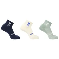 Skarpetki męskie - Skarpety Salomon Everyday Ankle 3-Pack Rozmiar skarpet: 36-38 / Kolor: czarny/zielony - miniaturka - grafika 1
