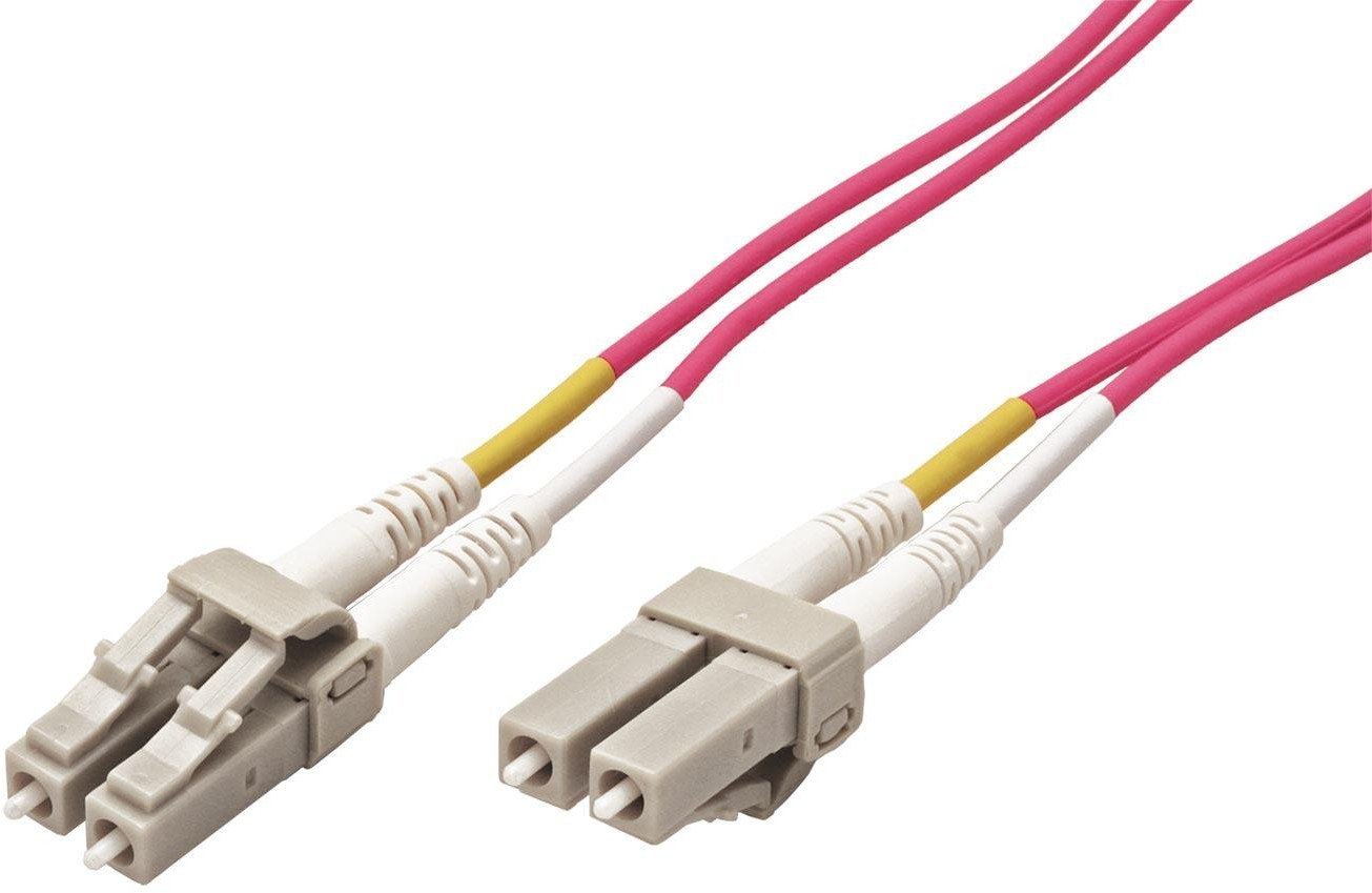 LYNX duplexní patch kabel MM, OM3, LC/SC, 50/125µm, 0,5m LX-DPX-LC/SC-OM3-05