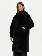 Płaszcze damskie - Rinascimento Futro CFC0122225003 Czarny Regular Fit - miniaturka - grafika 1
