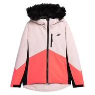 Kurtki narciarskie - Kurtka narciarska dla dziewcząt 4F HJZ22-JKUDN003 - miniaturka - grafika 1
